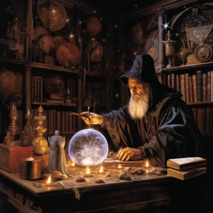 Nostradamus pratiquant la magie